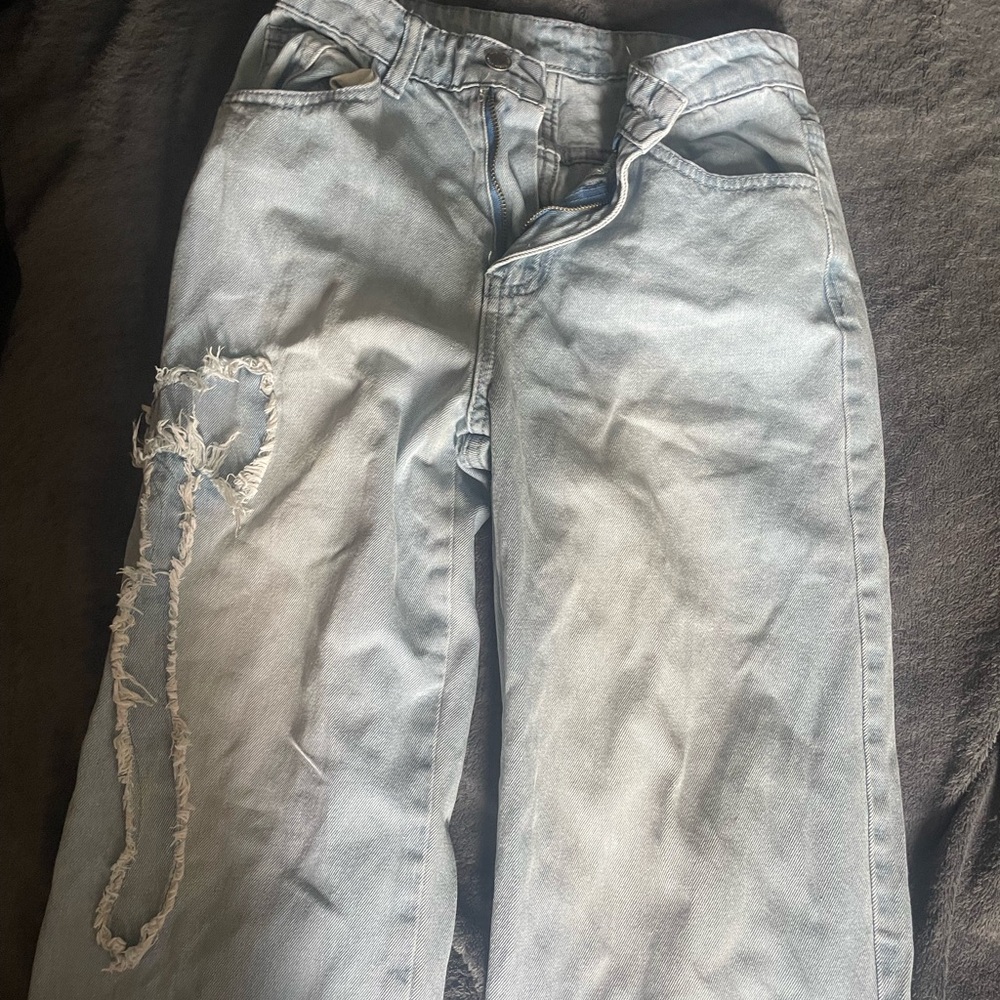 Light Blue Distressed Men's Jeans